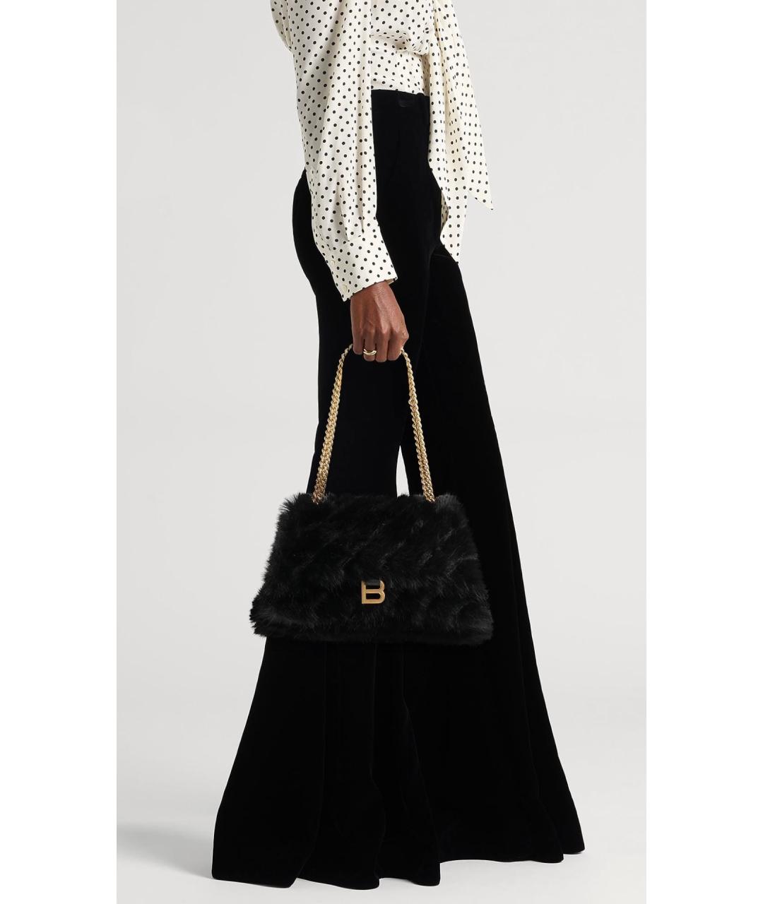 BALENCIAGA Черная кожаная сумка через плечо, фото 3