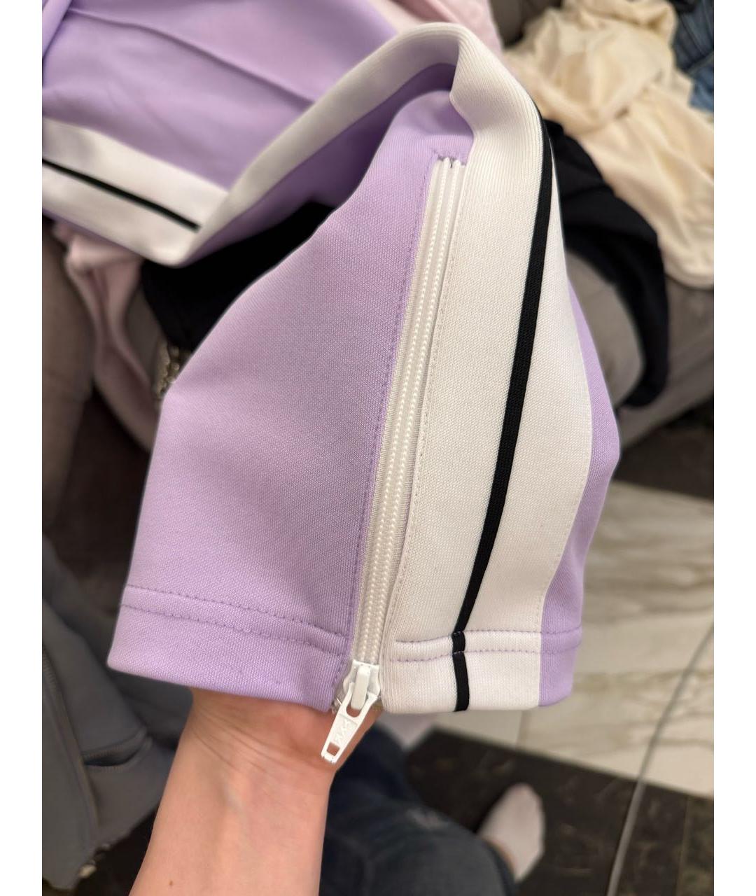 PALM ANGELS Фиолетовые полиэстеровые брюки широкие, фото 6