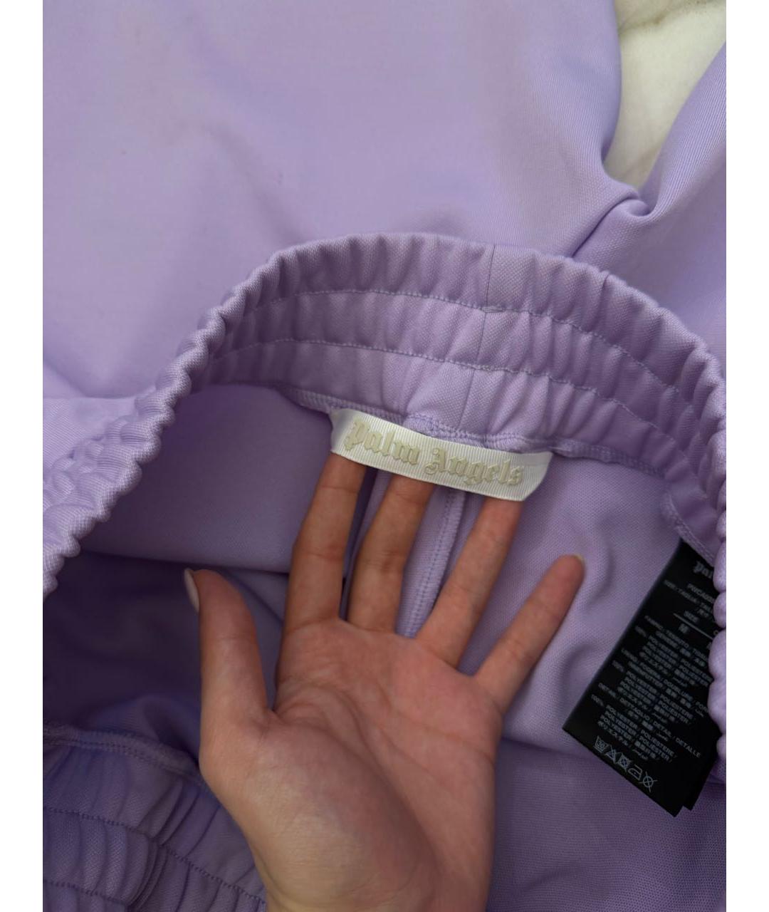 PALM ANGELS Фиолетовые полиэстеровые брюки широкие, фото 3