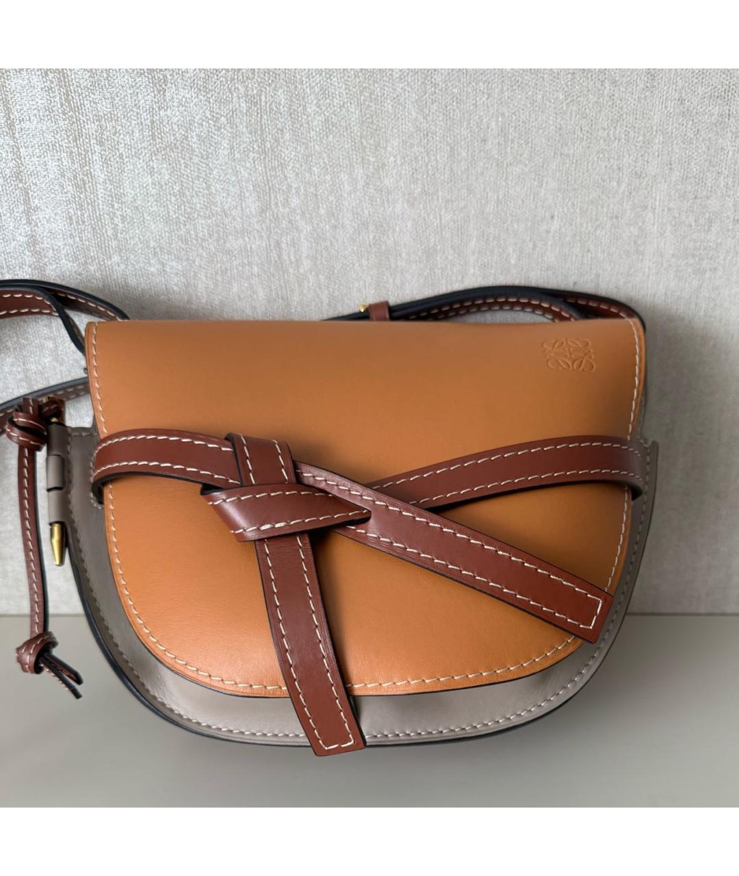 LOEWE Оранжевая кожаная сумка через плечо, фото 3