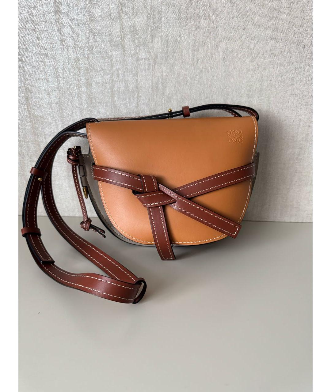 LOEWE Оранжевая кожаная сумка через плечо, фото 8