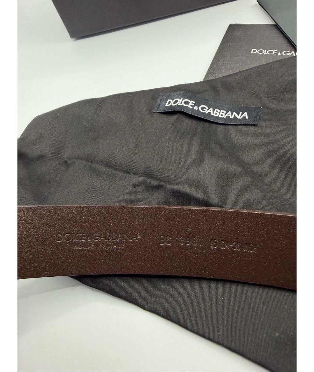DOLCE&GABBANA Коричневый кожаный ремень, фото 4
