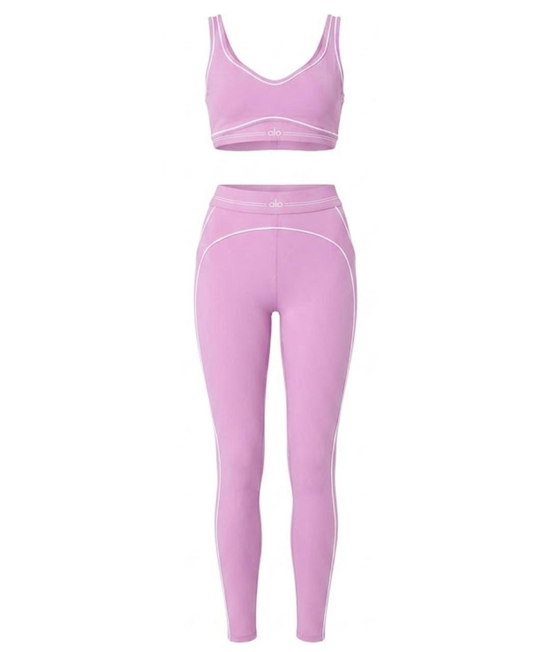 ALO YOGA Розовый хлопковый спортивные костюмы, фото 1