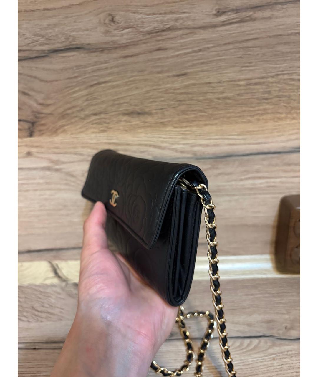 CHANEL Черный кожаный кошелек, фото 6