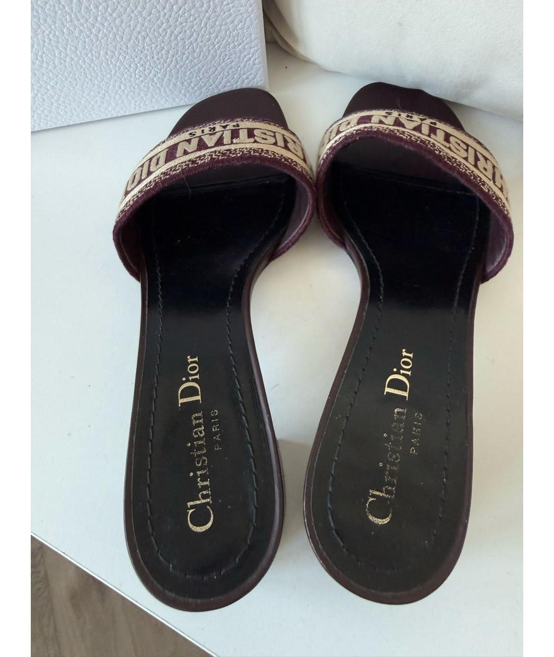 CHRISTIAN DIOR Бордовые мюли, фото 4