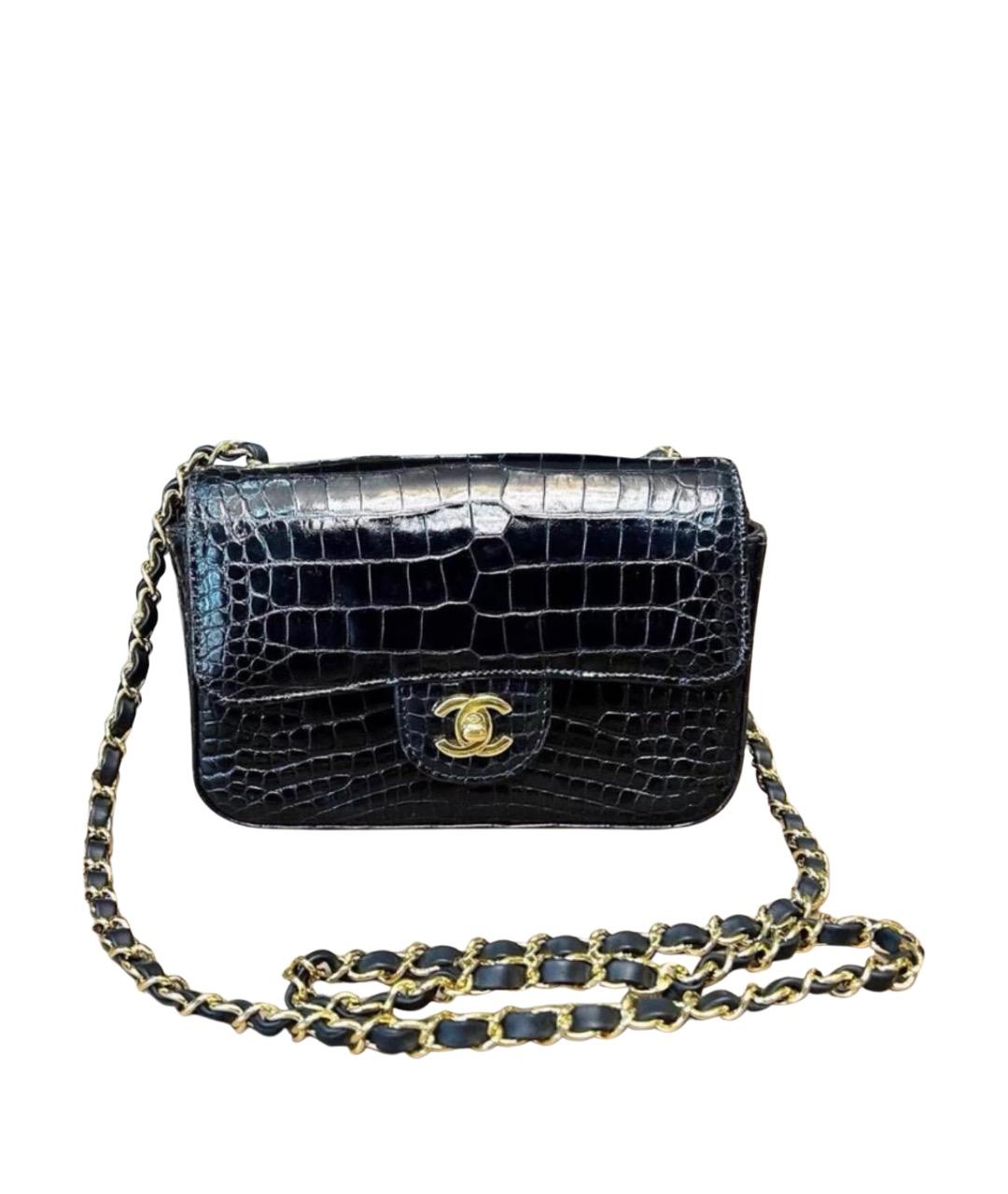 CHANEL Черная сумка через плечо из экзотической кожи, фото 1
