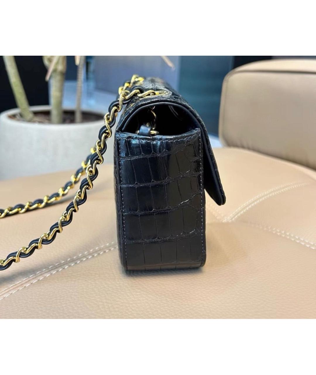 CHANEL Черная сумка через плечо из экзотической кожи, фото 3