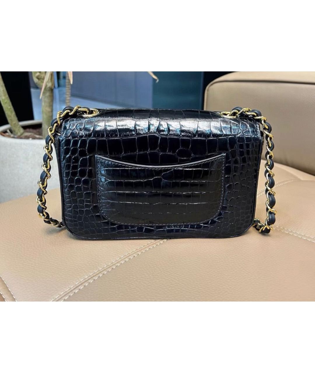CHANEL Черная сумка через плечо из экзотической кожи, фото 2
