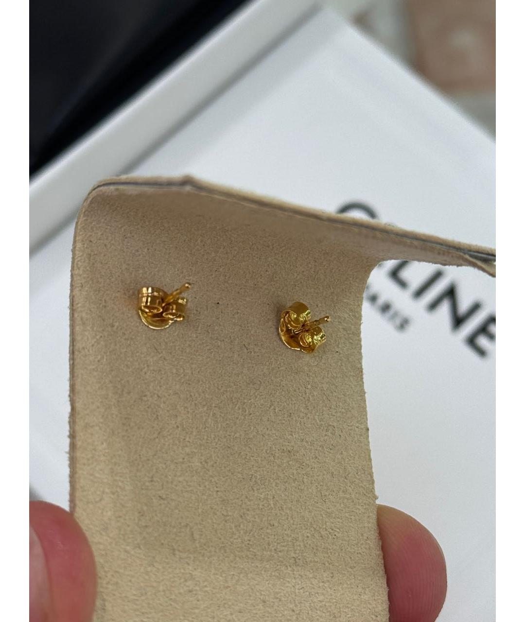 CELINE Золотые латунные серьги, фото 4
