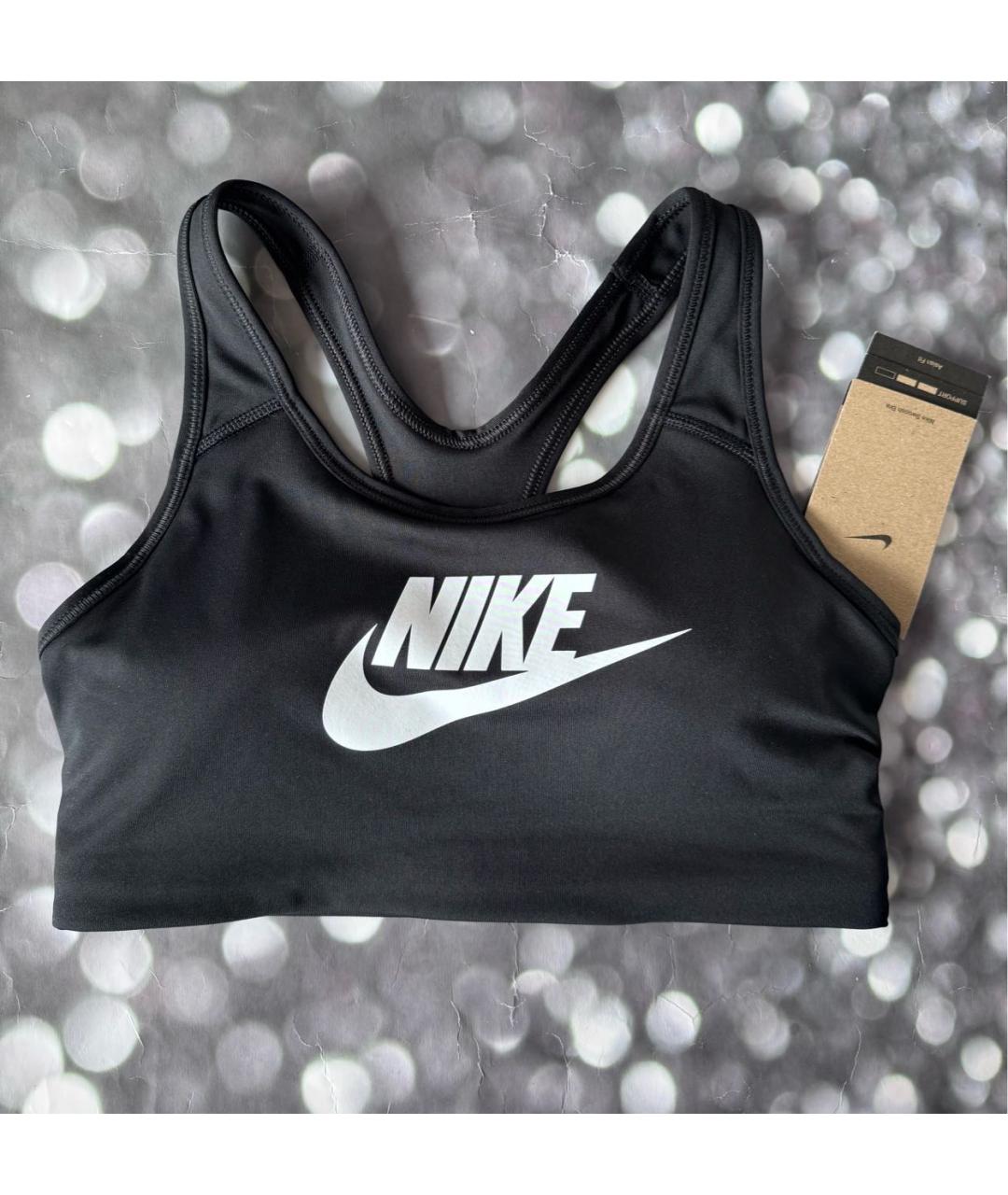NIKE Черная полиэстеровая майка, фото 3