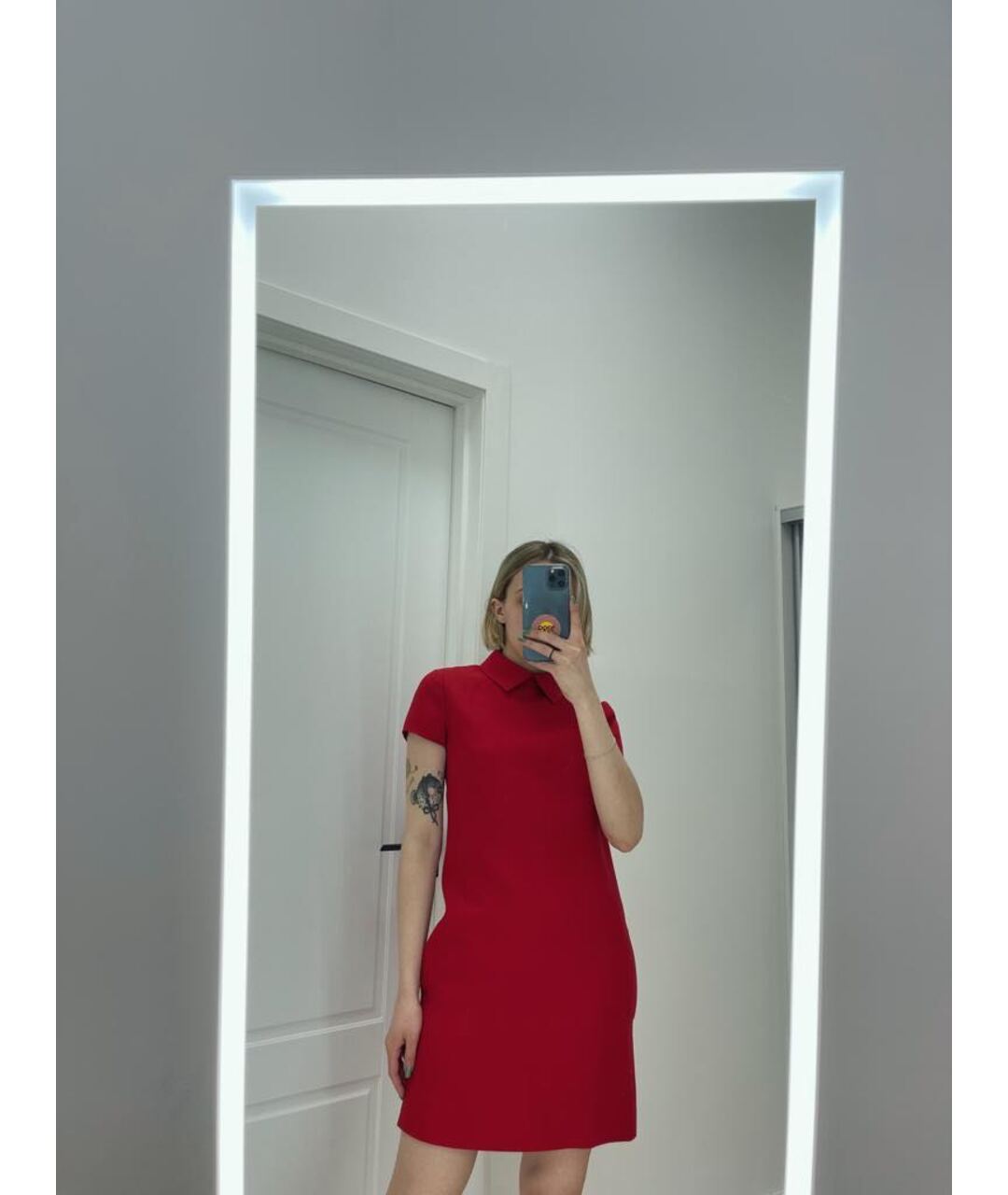 VALENTINO Красное вискозное повседневное платье, фото 4