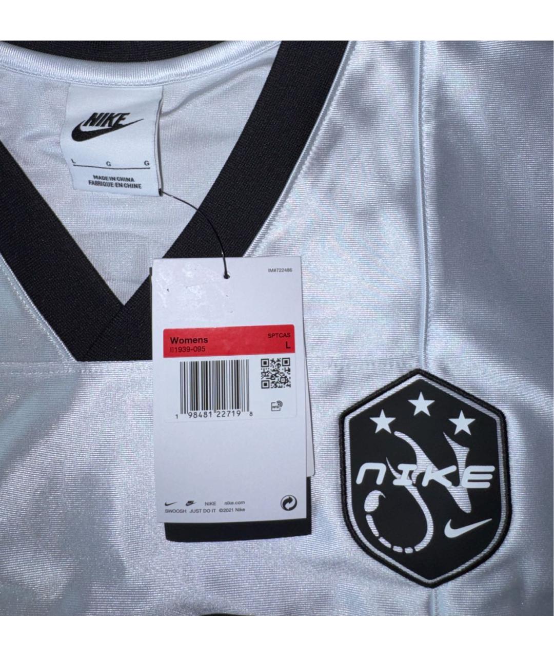 NIKE Серебряная полиэстеровая футболка, фото 5