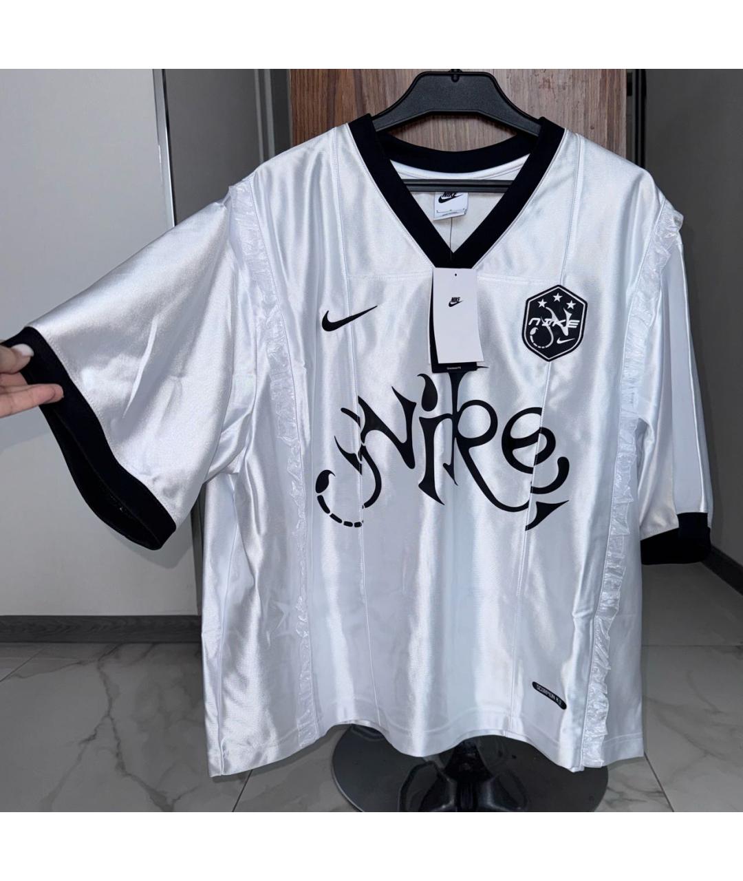 NIKE Серебряная полиэстеровая футболка, фото 2