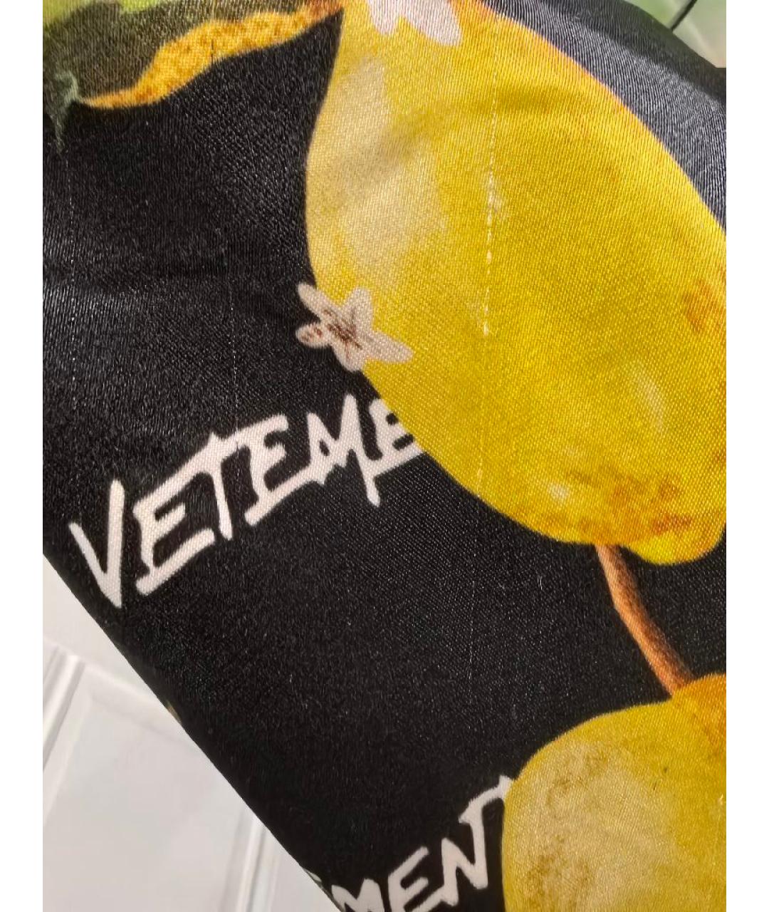 VETEMENTS Черная шелковая майка, фото 4