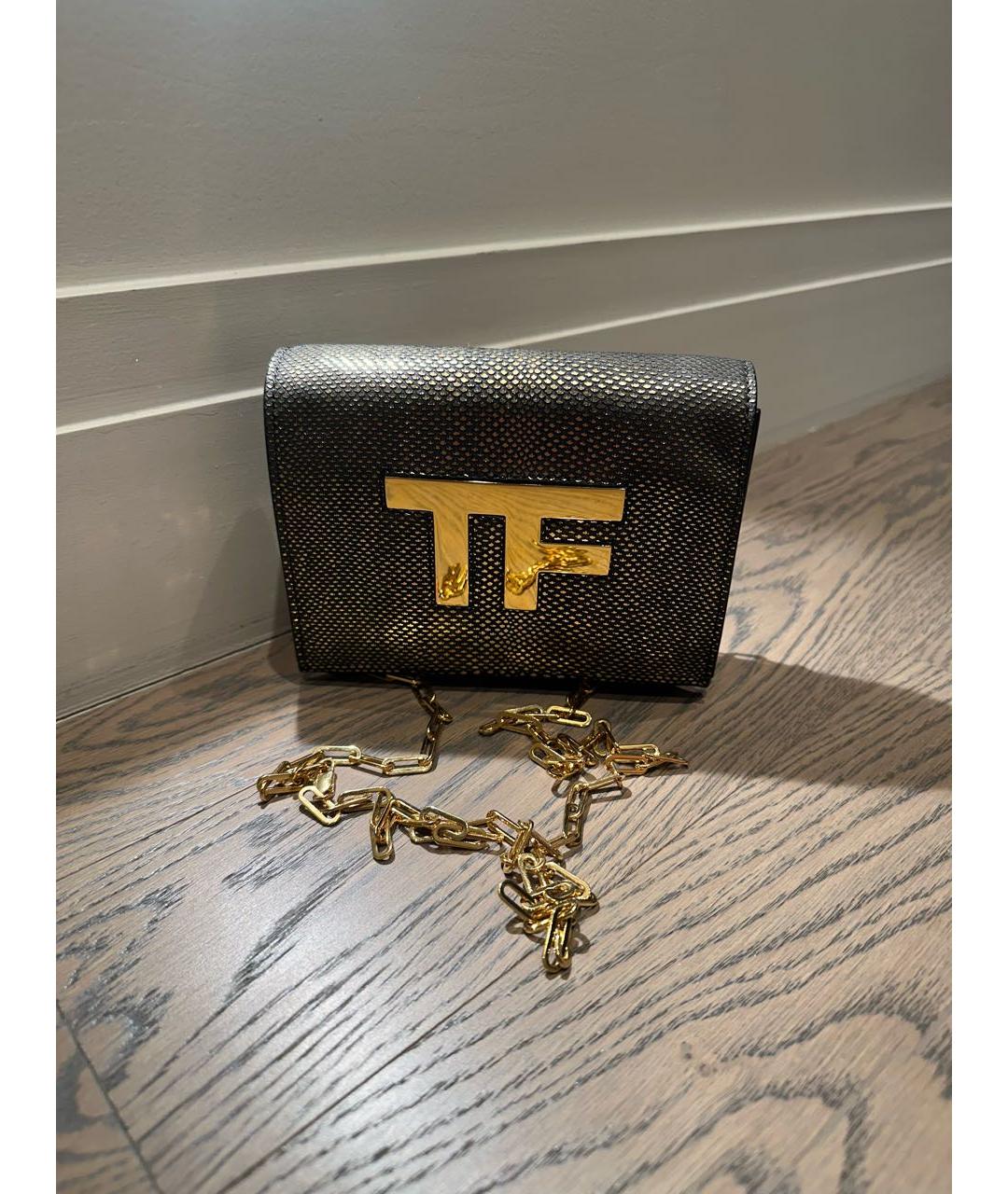 TOM FORD Черная кожаная сумка через плечо, фото 4