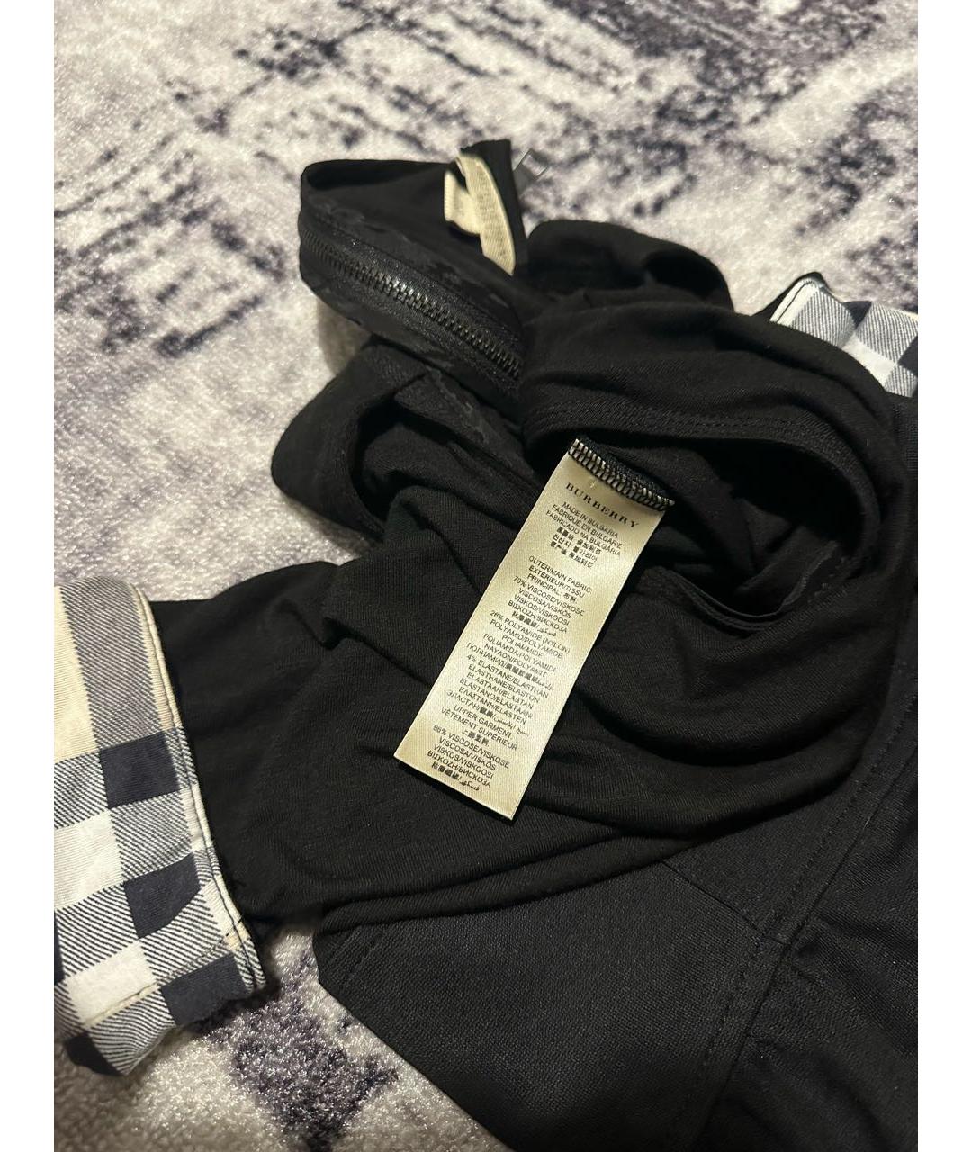 BURBERRY Черное вискозное повседневное платье, фото 6
