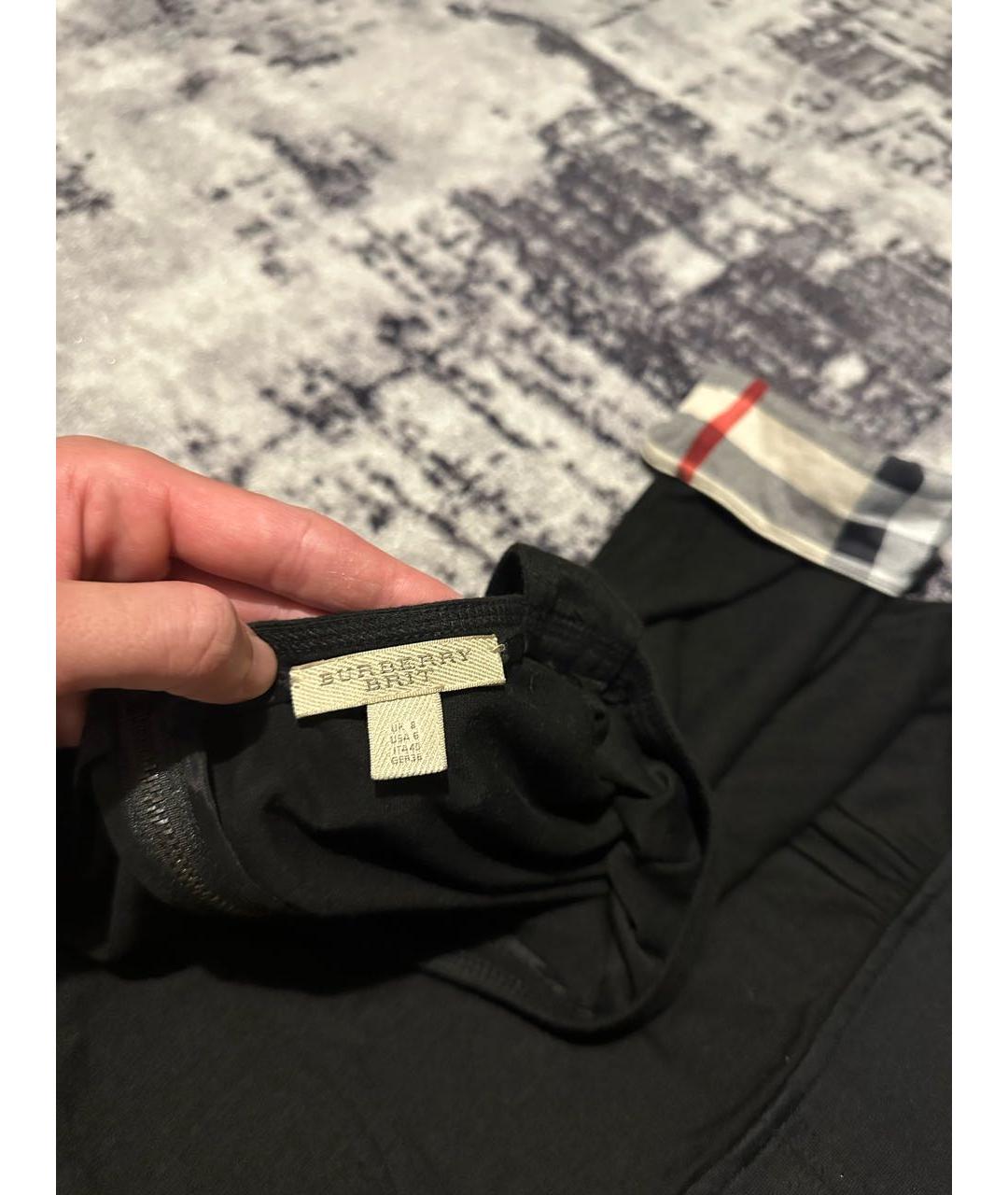 BURBERRY Черное вискозное повседневное платье, фото 5
