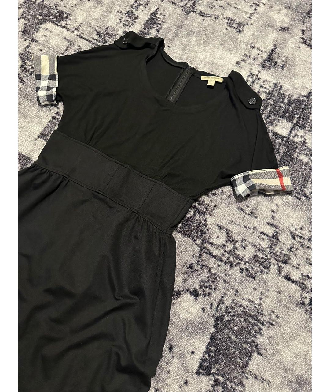 BURBERRY Черное вискозное повседневное платье, фото 2