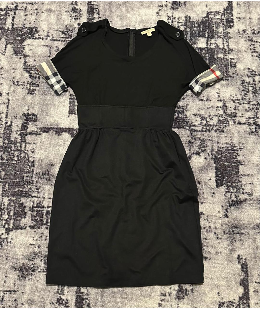 BURBERRY Черное вискозное повседневное платье, фото 8