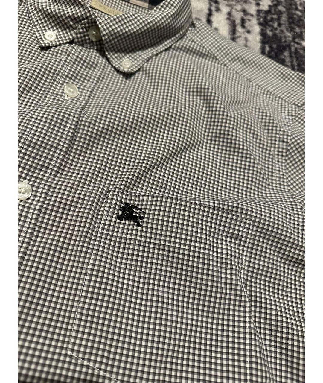 BURBERRY Серая хлопковая кэжуал рубашка, фото 4