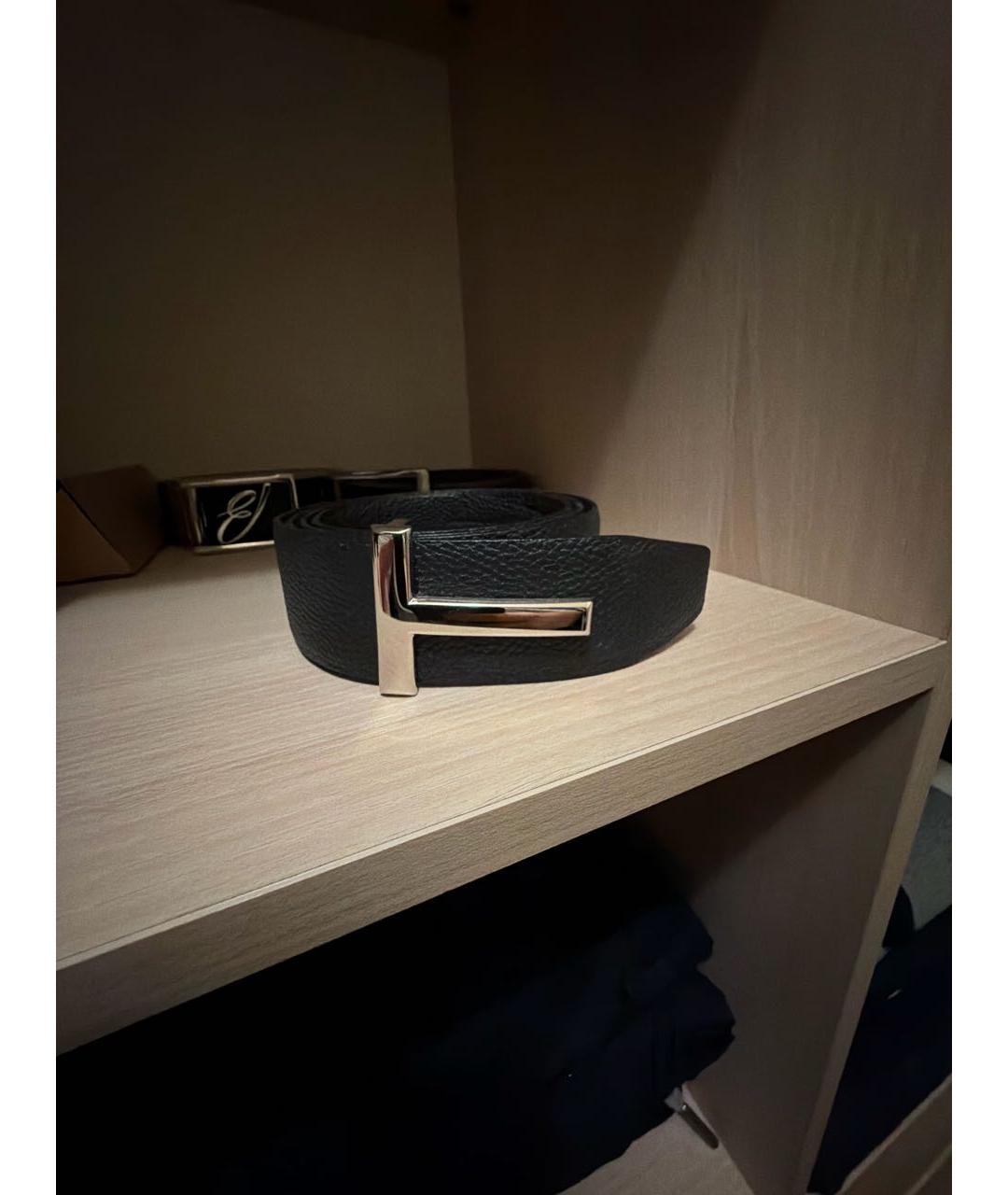 TOM FORD Черный кожаный ремень, фото 4