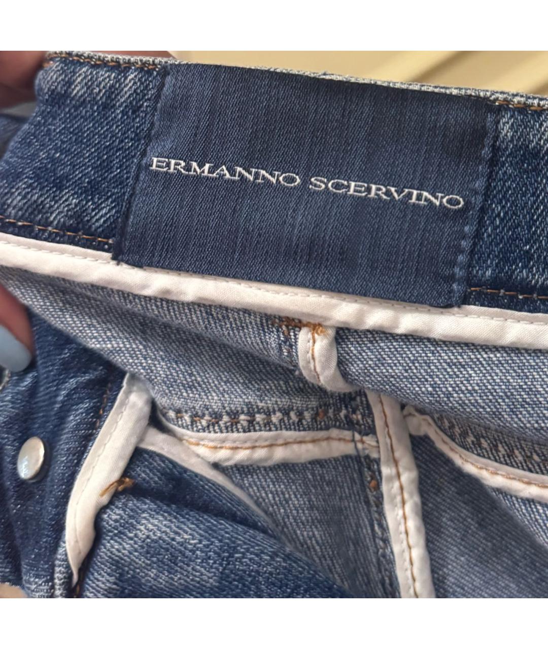 ERMANNO SCERVINO Мульти хлопко-эластановые прямые джинсы, фото 4