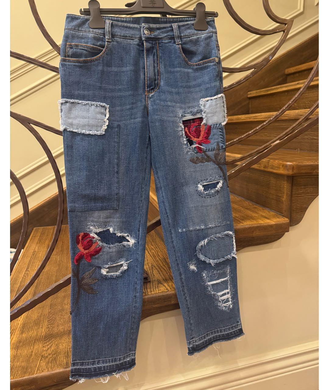 ERMANNO SCERVINO Мульти хлопко-эластановые прямые джинсы, фото 5