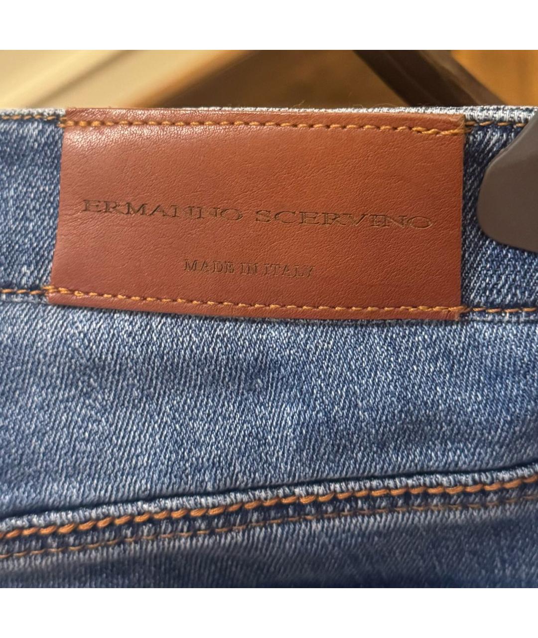 ERMANNO SCERVINO Мульти хлопко-эластановые прямые джинсы, фото 3