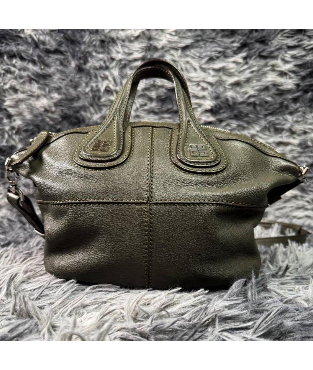 GIVENCHY Зеленая кожаная сумка с короткими ручками, фото 6