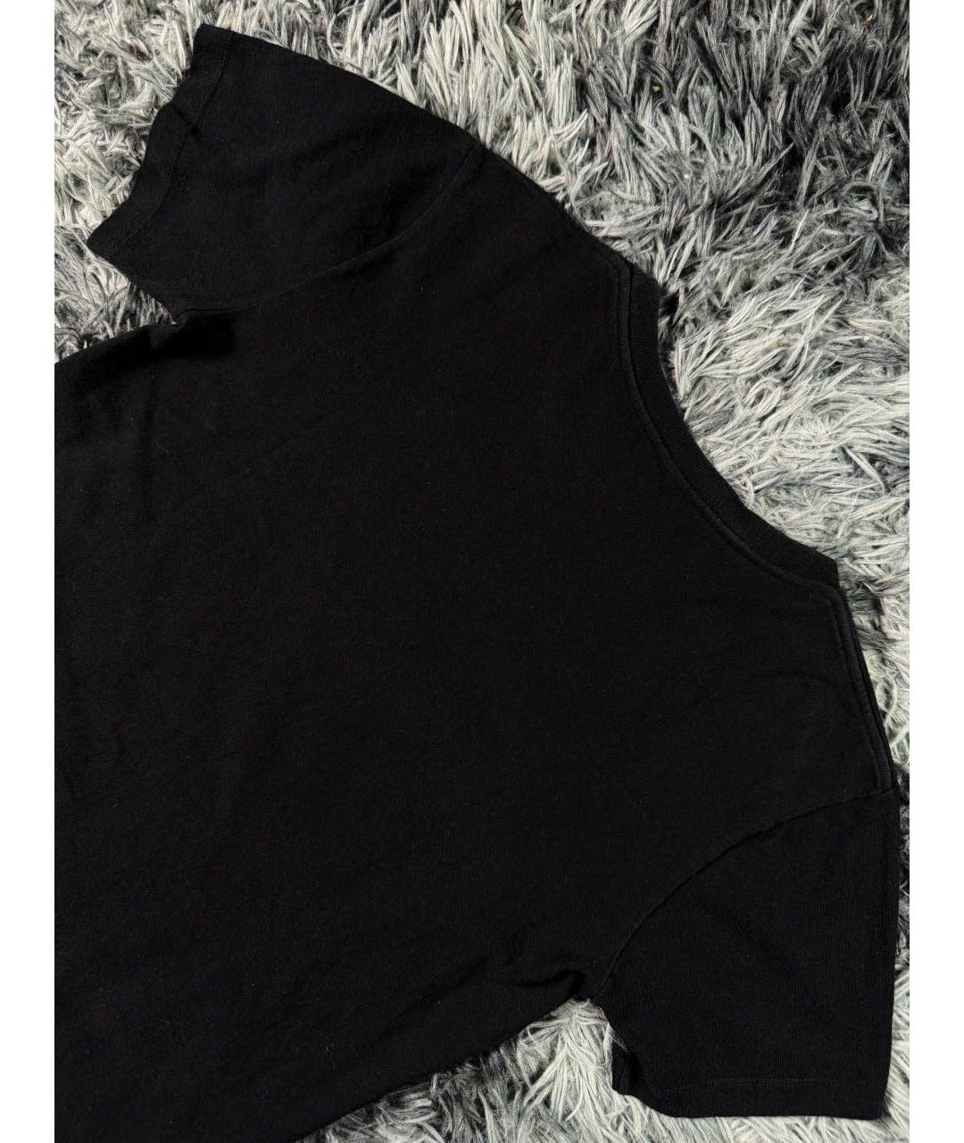 SAINT LAURENT Черная хлопковая футболка, фото 3