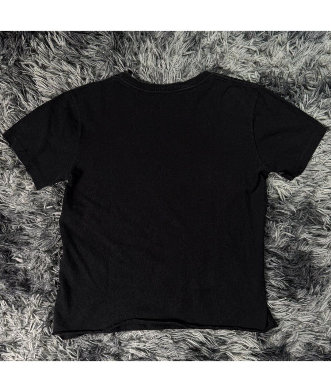 SAINT LAURENT Черная хлопковая футболка, фото 2
