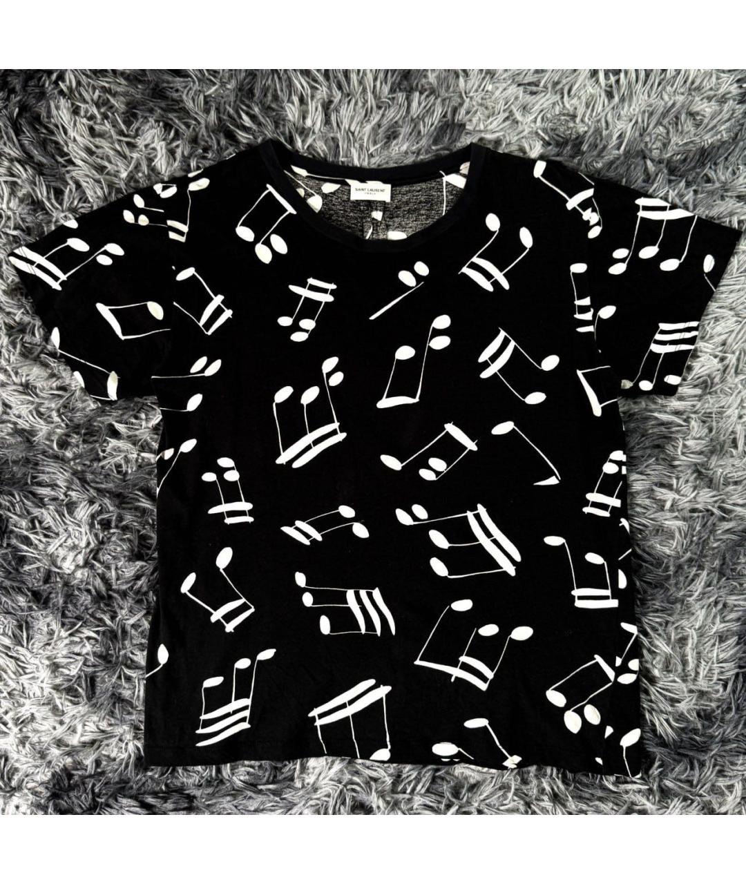 SAINT LAURENT Черная хлопковая футболка, фото 7