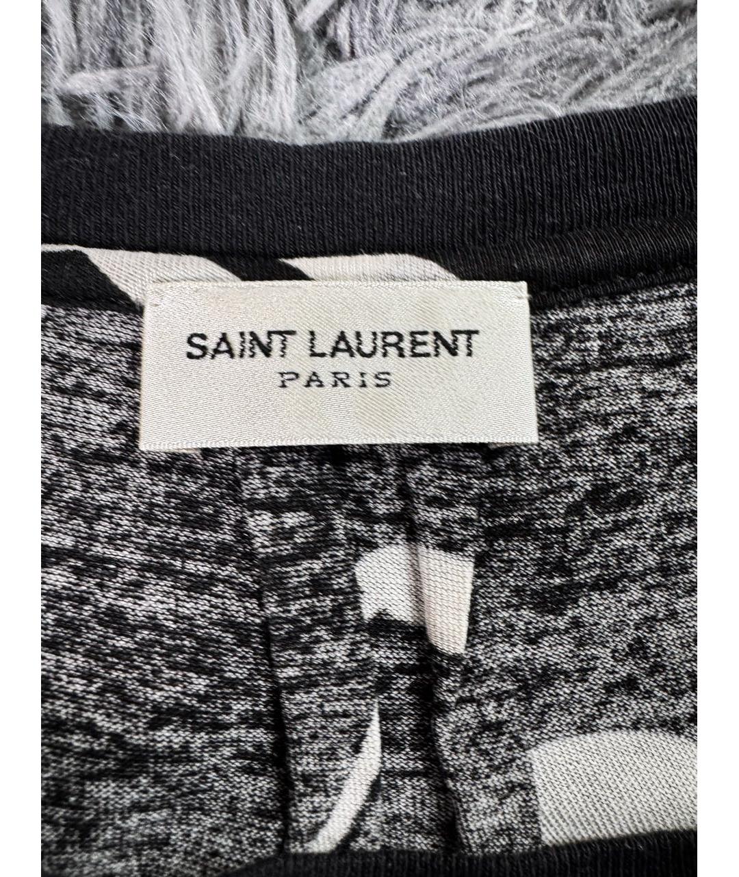 SAINT LAURENT Черная хлопковая футболка, фото 5