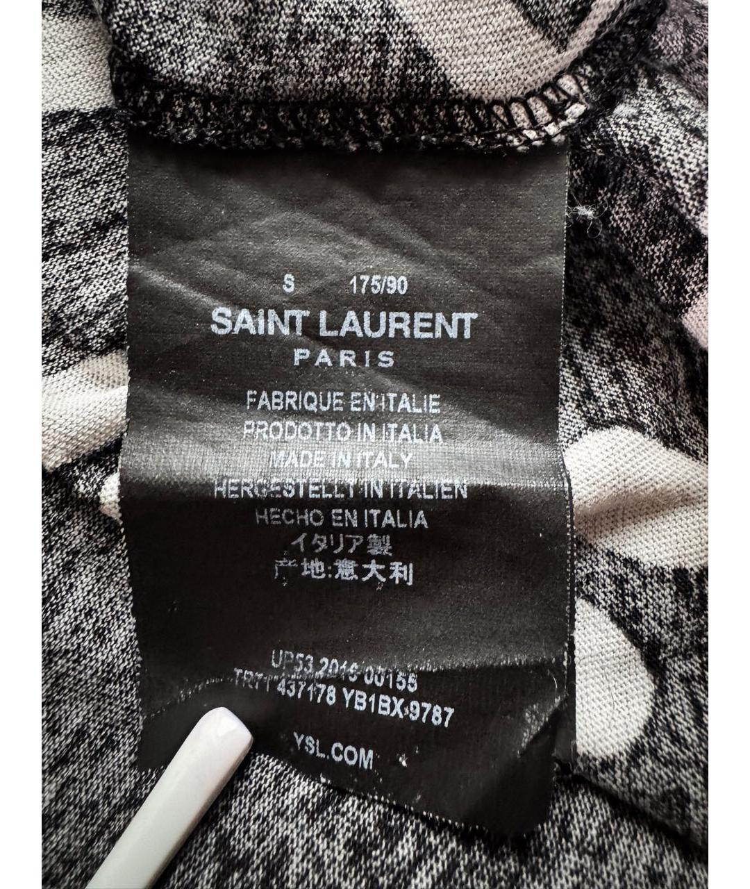 SAINT LAURENT Черная хлопковая футболка, фото 6