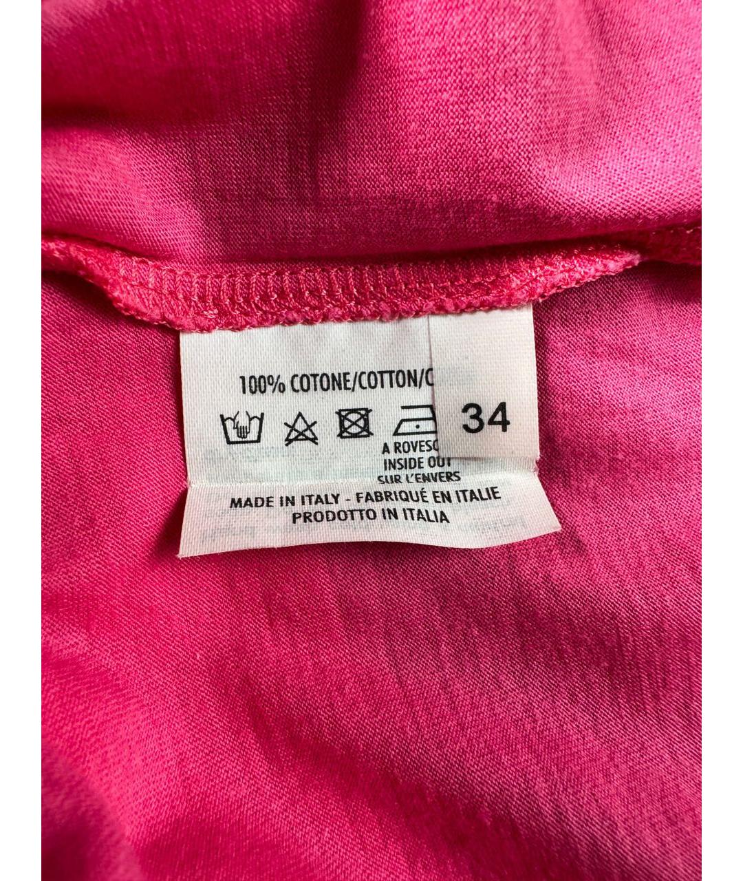 SAINT LAURENT Розовая хлопковая футболка, фото 6