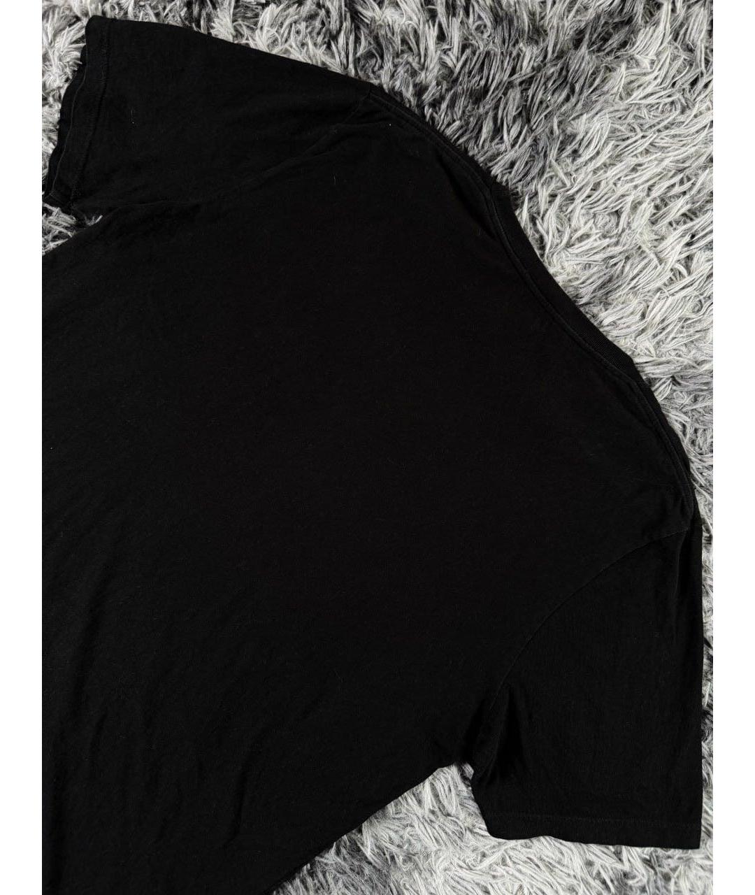 SAINT LAURENT Черная хлопковая футболка, фото 2