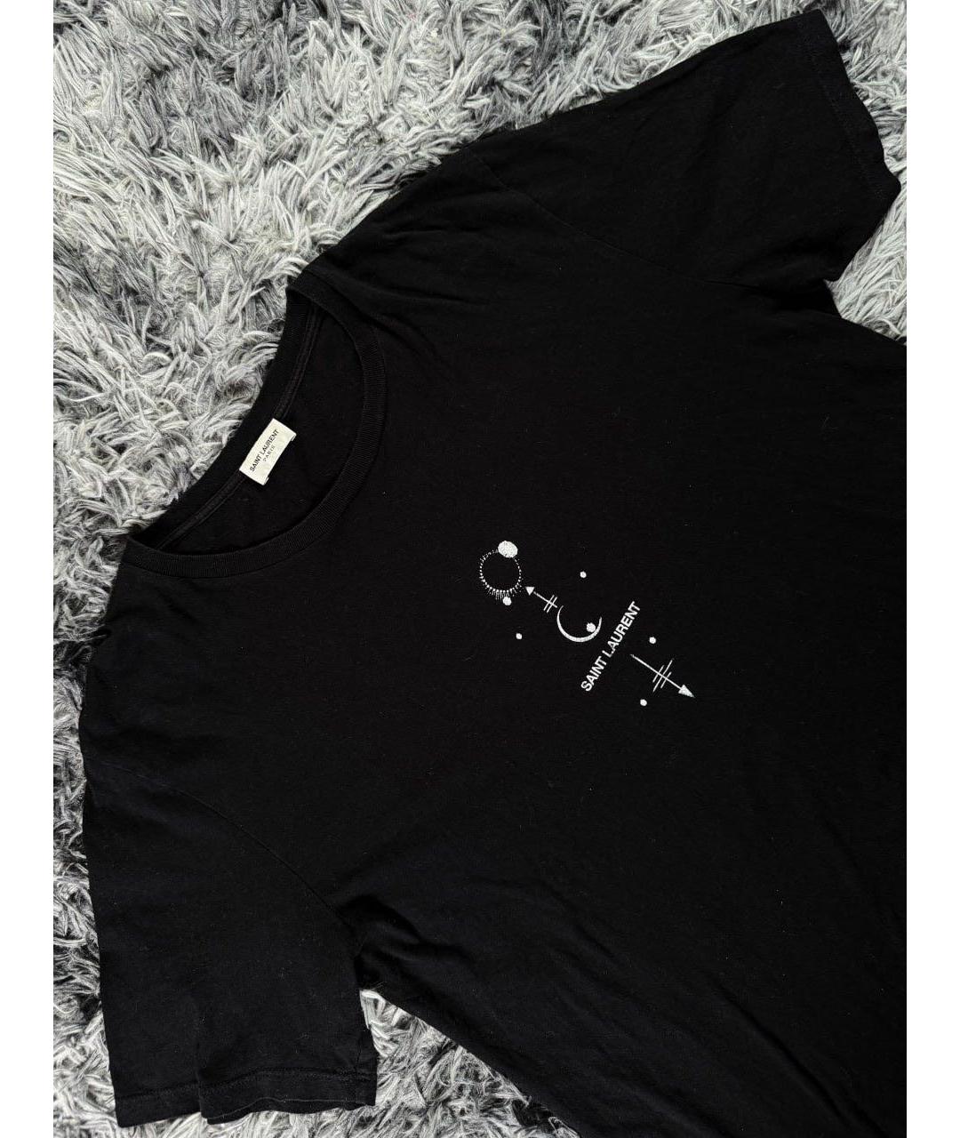 SAINT LAURENT Черная хлопковая футболка, фото 4