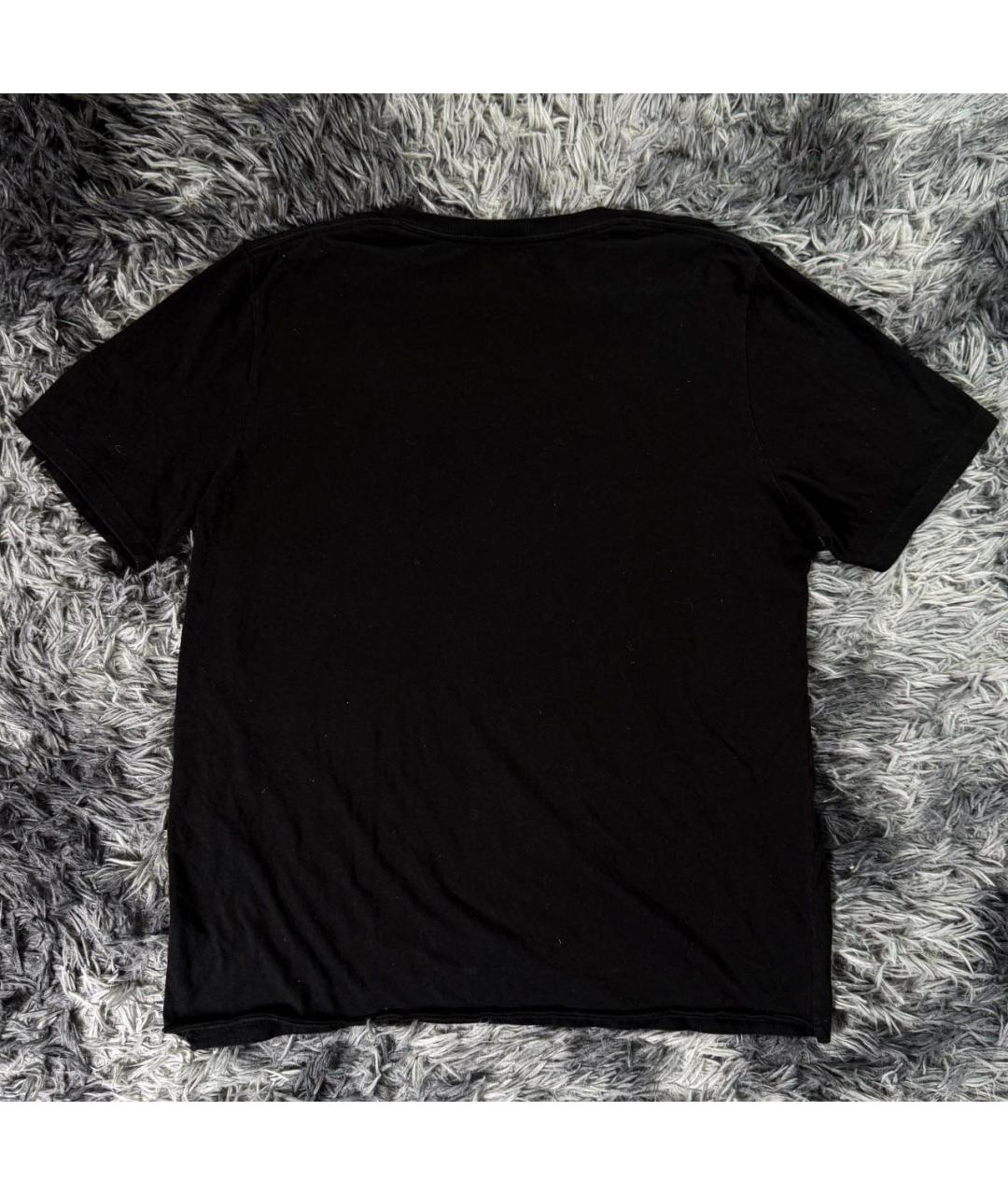 SAINT LAURENT Черная хлопковая футболка, фото 3