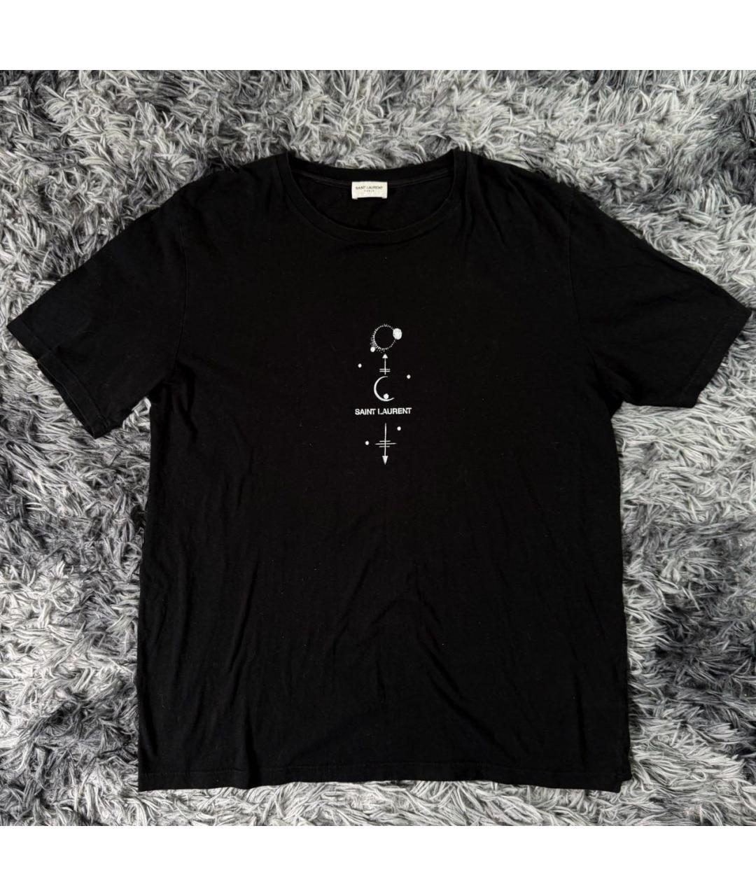 SAINT LAURENT Черная хлопковая футболка, фото 8