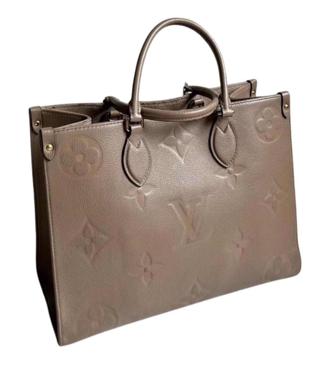 LOUIS VUITTON Бежевая кожаная сумка с короткими ручками, фото 1