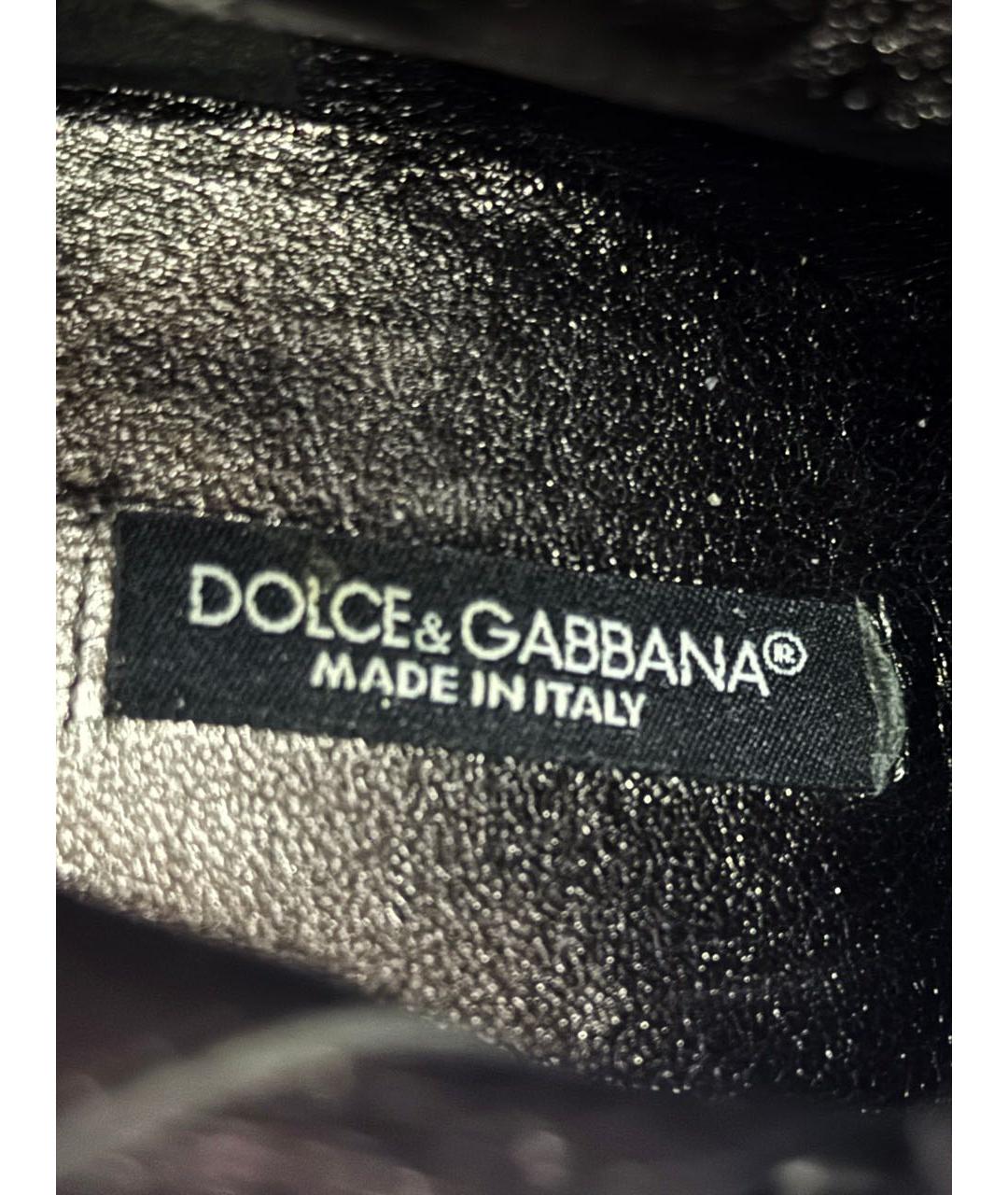 DOLCE&GABBANA Черные кожаные сапоги, фото 7