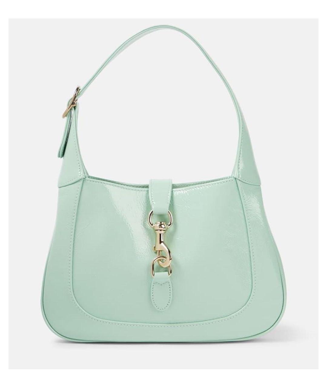 GUCCI Бирюзовая кожаная сумка с короткими ручками, фото 8