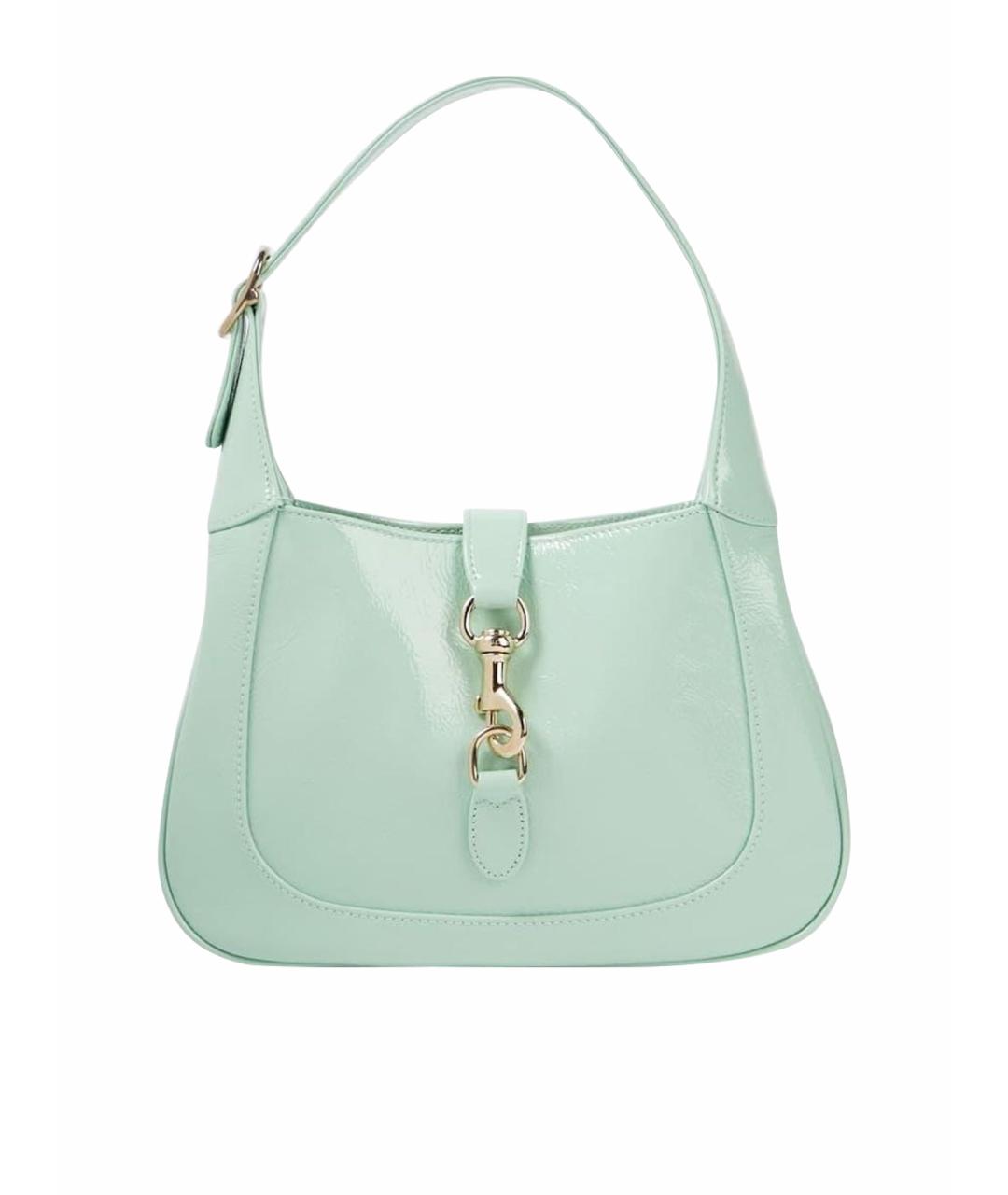 GUCCI Бирюзовая кожаная сумка с короткими ручками, фото 1