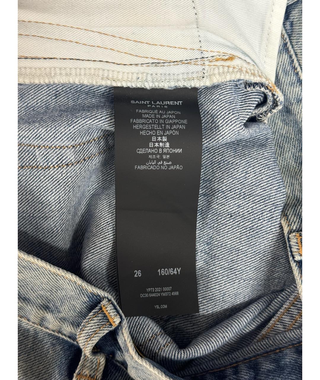 SAINT LAURENT Синие джинсы слим, фото 5