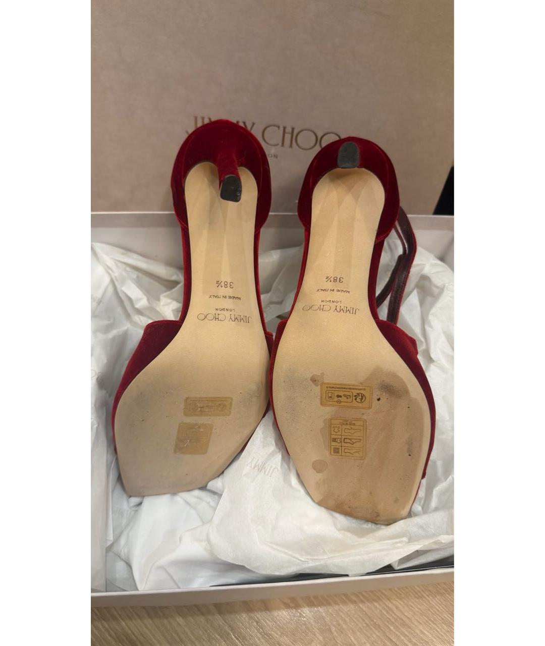 JIMMY CHOO Красные замшевые туфли, фото 6