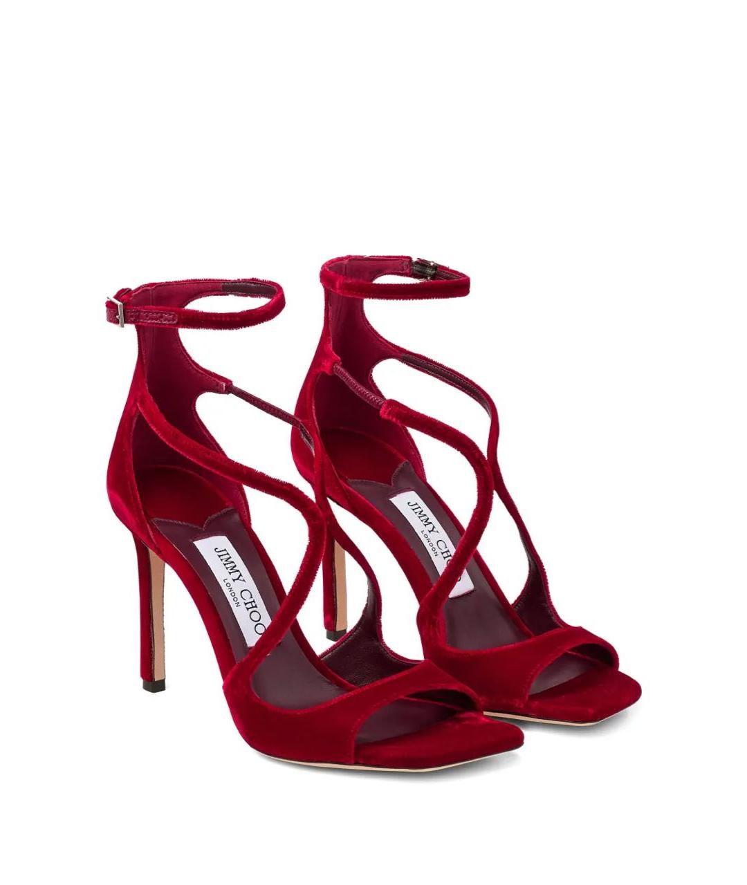 JIMMY CHOO Красные замшевые туфли, фото 7