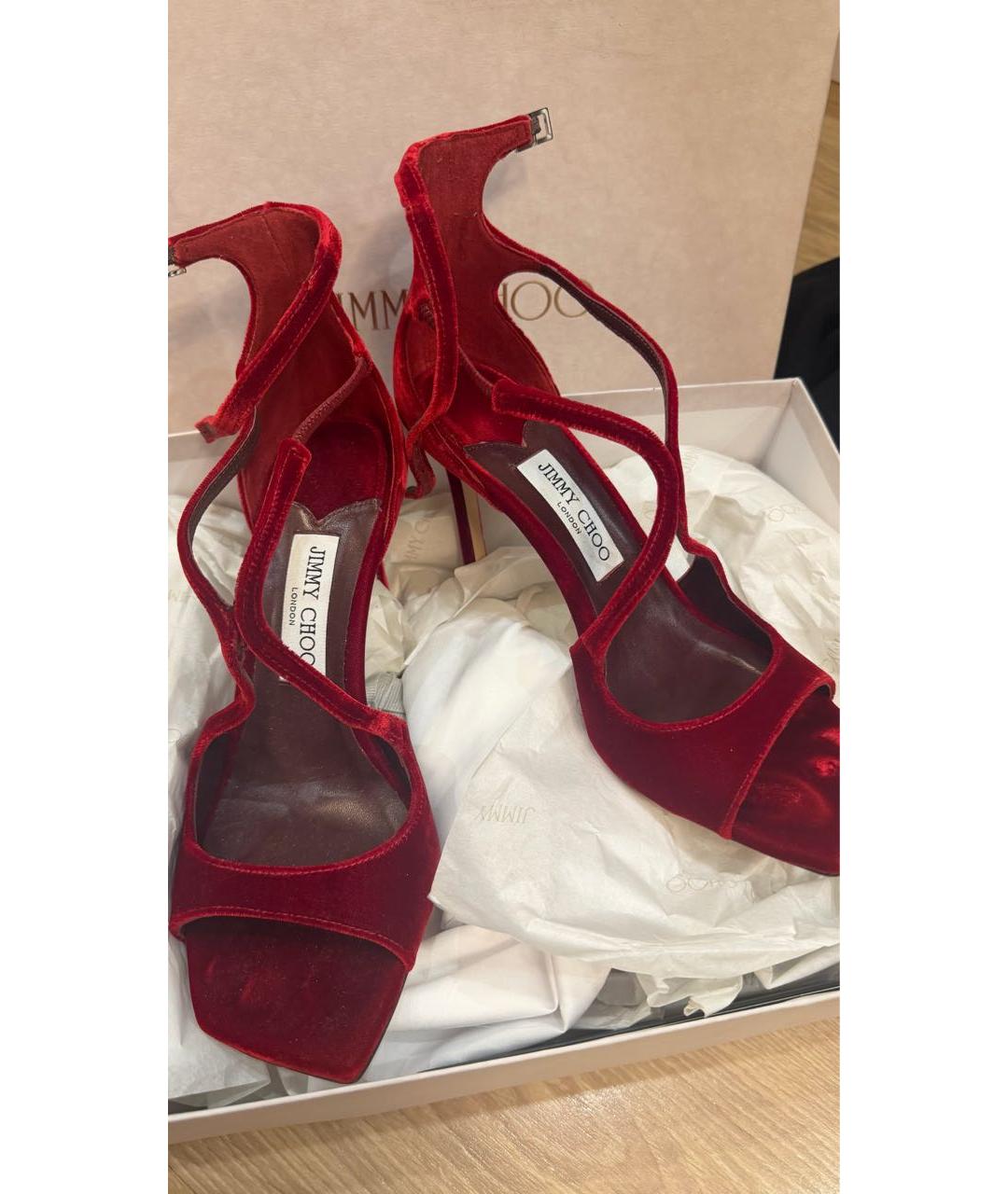 JIMMY CHOO Красные замшевые туфли, фото 5