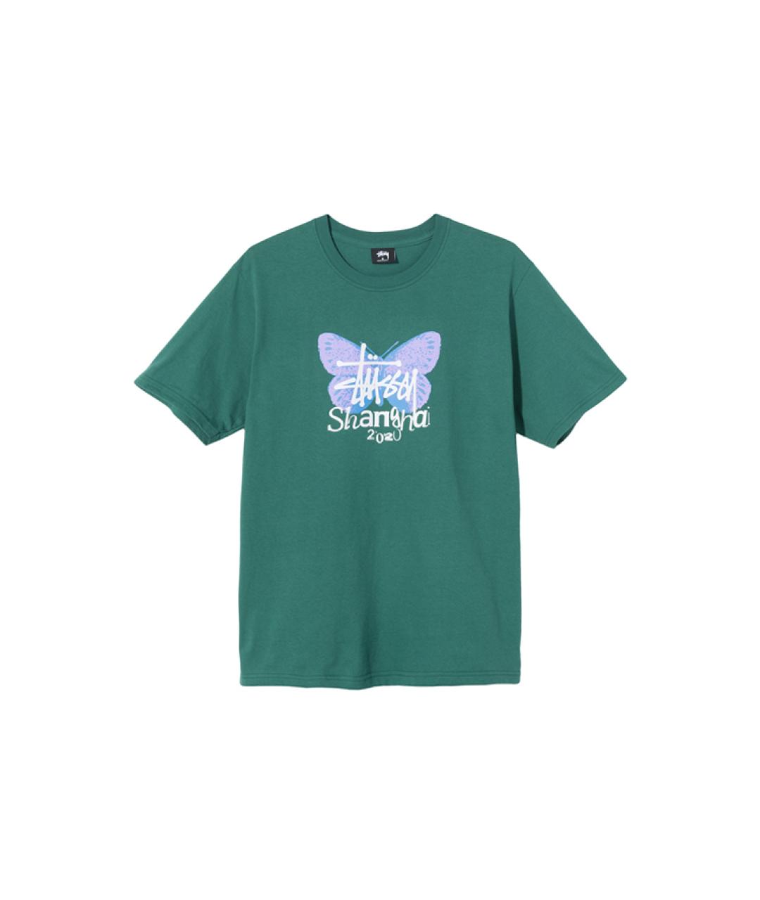 STUSSY Зеленая хлопковая футболка, фото 1