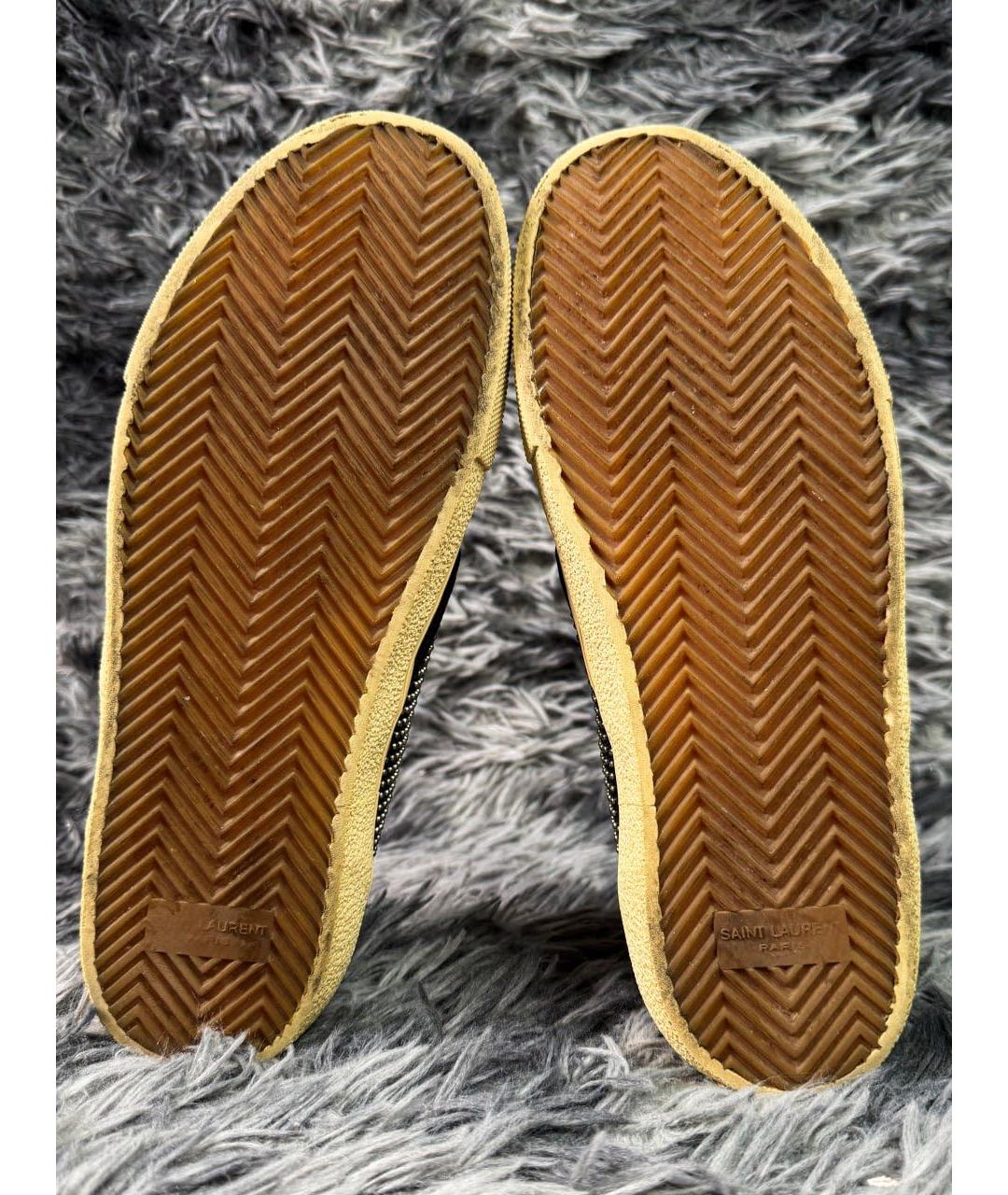 SAINT LAURENT Черные кожаные слипоны, фото 3