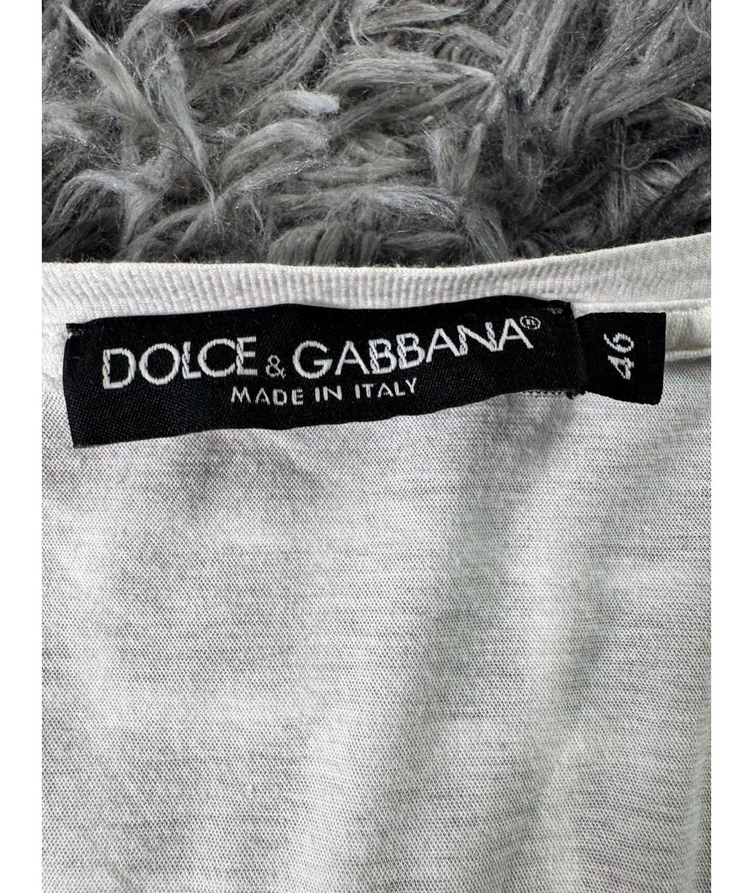 DOLCE&GABBANA Белая хлопковая футболка, фото 5